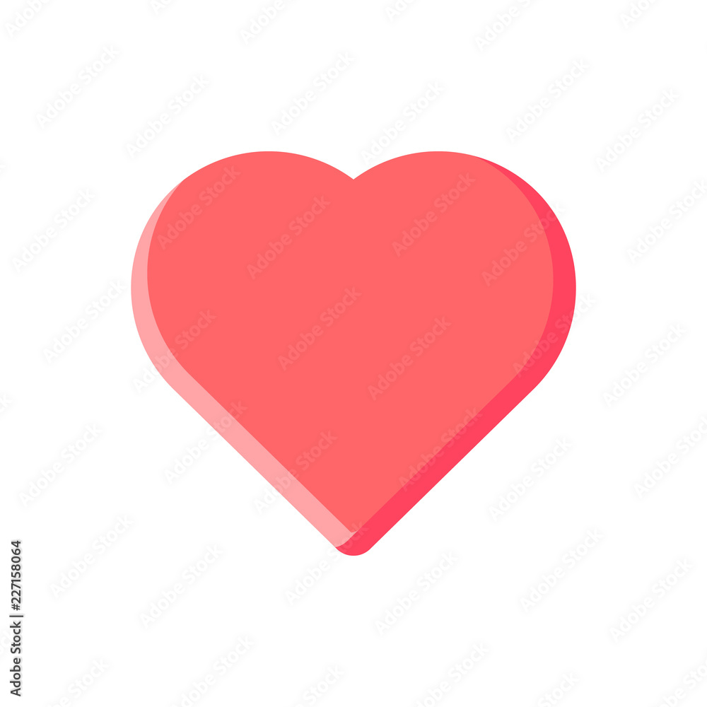 heart icon. flat design isolated on white. vector heart icon. flat design isolated on white. vector