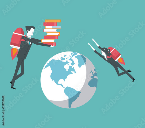 Business partners cartoon