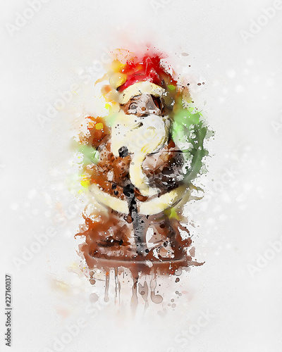 Weinachtsmann, Illustration Aquarell