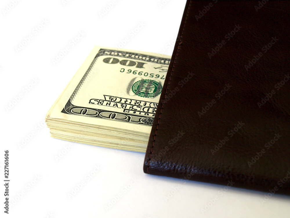 Bunch of us dollars in the purse Bunch of us dollars in the purse