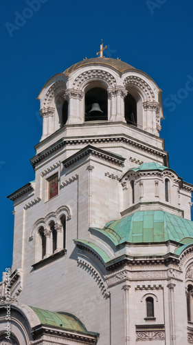 Amazing view of Cathedral Saint Alexander Nevski in Sofia, Bulgaria