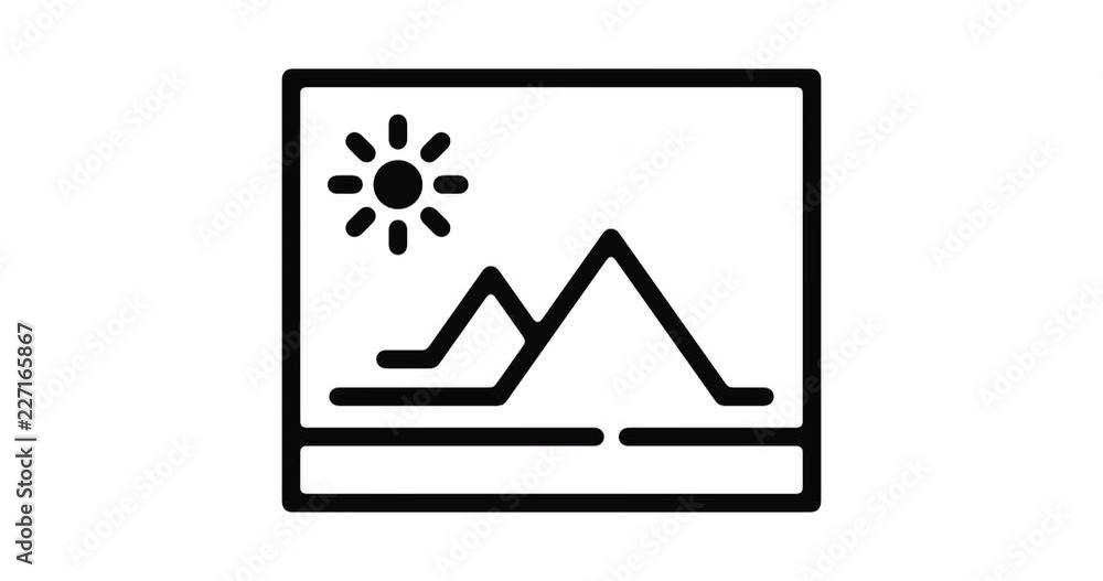 Gallery line icon motion graphic animation with alpha channel. Gallery line icon motion graphic animation with alpha channel.