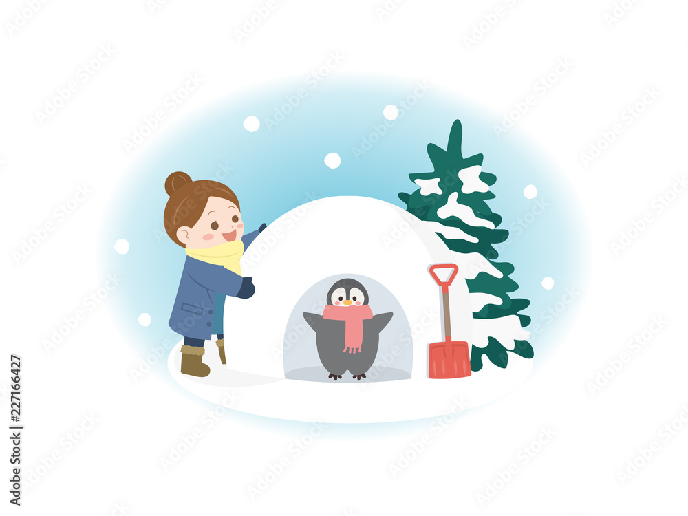 冬 かまくらのイラスト Stock Vector Adobe Stock