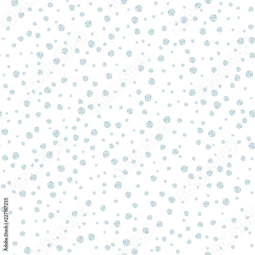 Polka dots silver glitter seamless pattern. 
