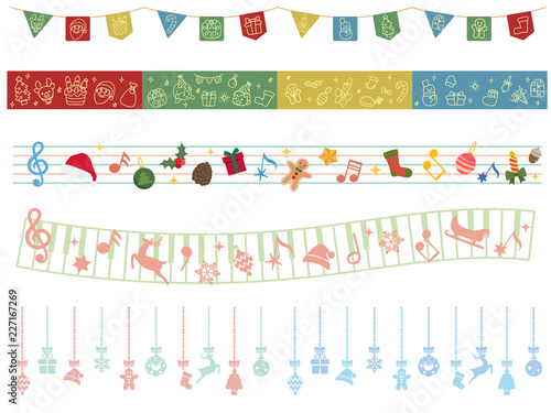 かわいいクリスマスのフレーム仕切り素材