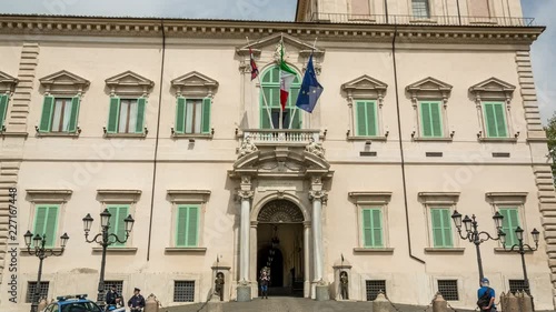 The Quirinal Palace in Rome, Italy. Hyperlapse video. photo