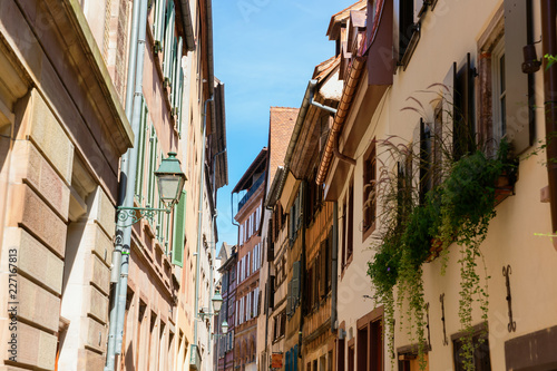alley in the district La Petite France in Strasbourg, France