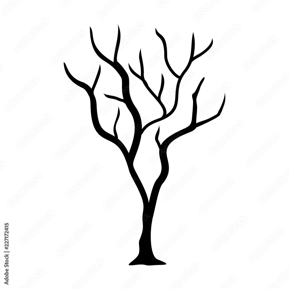 Silhouette tree without leaves vector Silhouette tree without leaves vector