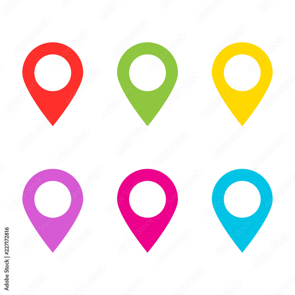 map location marker set isolated vector map location marker set isolated vector