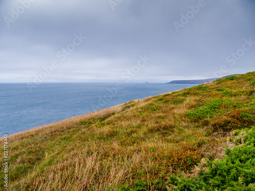 Cornwall England - view over the amazing landcape at the coastline