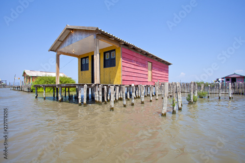  Nueva Venecia is a town with quaint wooden houses in the middle of the Cienaga Grande de Magdalena, Colombia. 370 houses and more than 2200 inhabitants coexist in this beautiful town that can only be