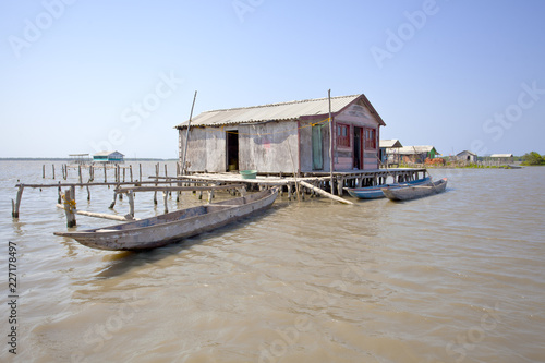  Nueva Venecia is a town with quaint wooden houses in the middle of the Cienaga Grande de Magdalena, Colombia. 370 houses and more than 2200 inhabitants coexist in this beautiful town that can only be