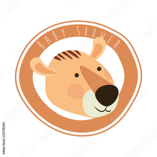 cute tiger with circular frame