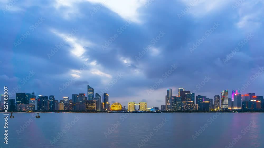 timelapse of hangzhou city skyline timelapse of hangzhou city skyline