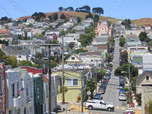 Canvas Print View of City Neighborhood