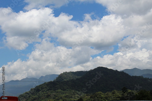 clouds over mountains