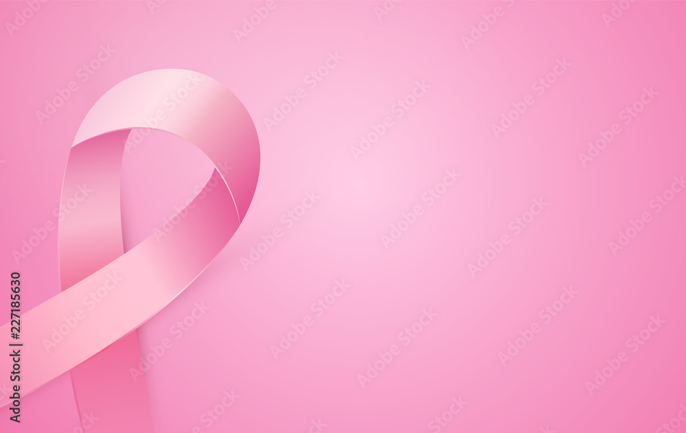 Pink ribbon to World Breast Cancer Awareness month. Bright Brest Cancer medical banner.