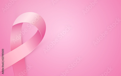 Pink ribbon to World Breast Cancer Awareness month. Bright Brest Cancer medical banner.