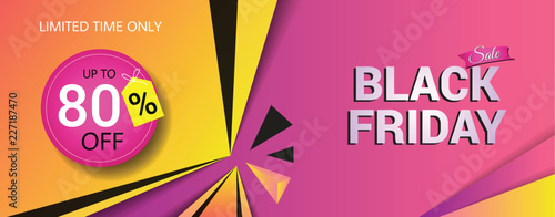 Black Friday sale posters vector. Black friday sale banner, special offer shopping illustration