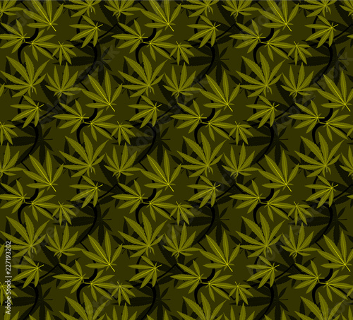 Marijuana leaves seamless vector pattern.