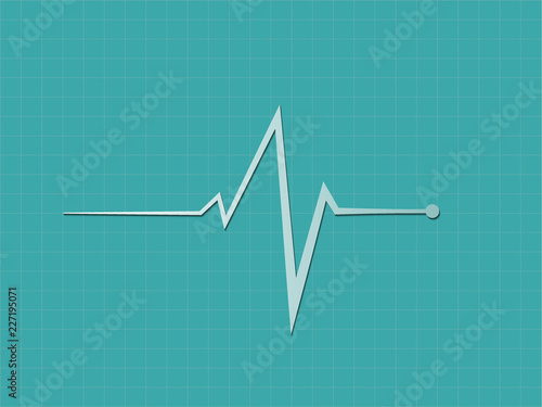 A blue heart beat sign displaying in cardiograph monitor to diagnosis heart condition in hospital bed vector illustration