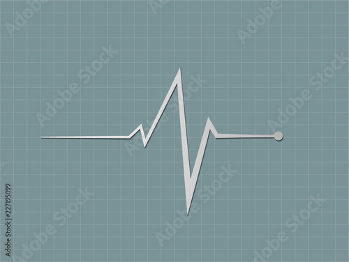 A gray or black and white heart beat sign displaying in cardiograph monitor to diagnosis heart condition in hospital bed vector illustration