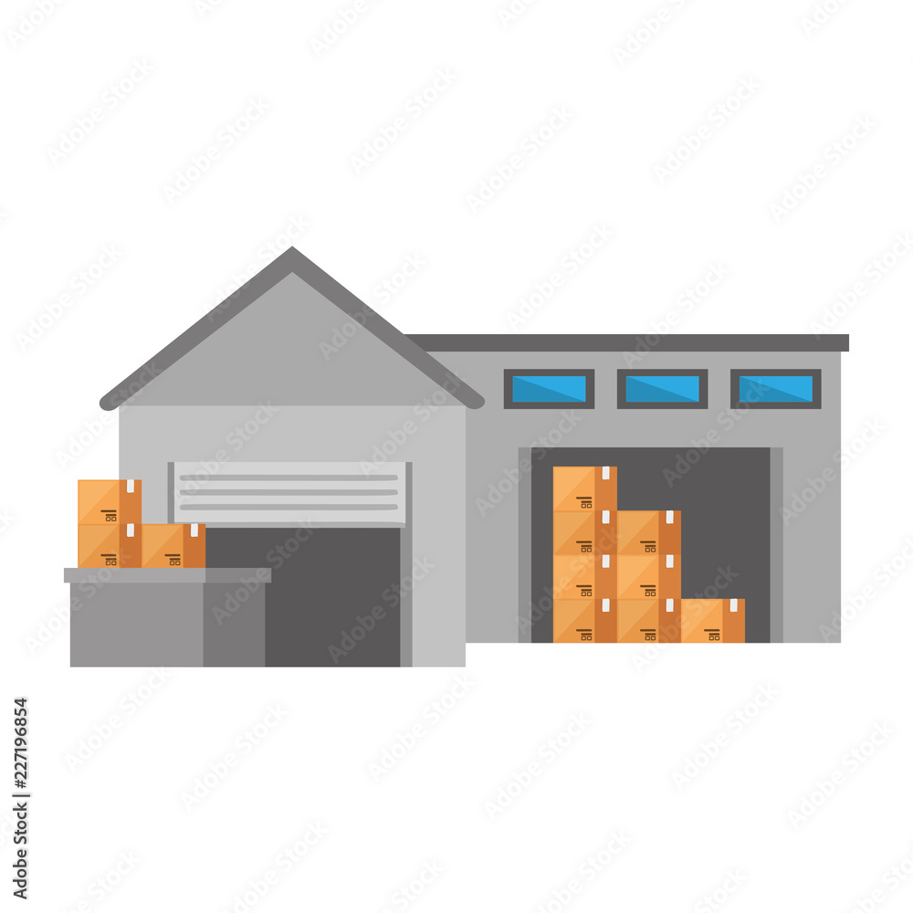 warehouse building with boxes warehouse building with boxes