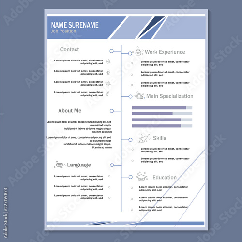 Modern cv resume template vector