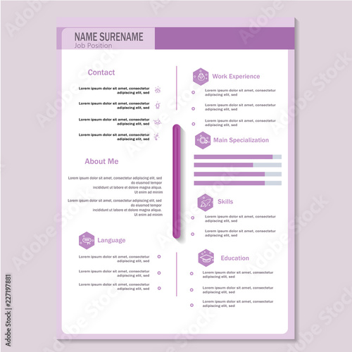 Modern cv resume template vector