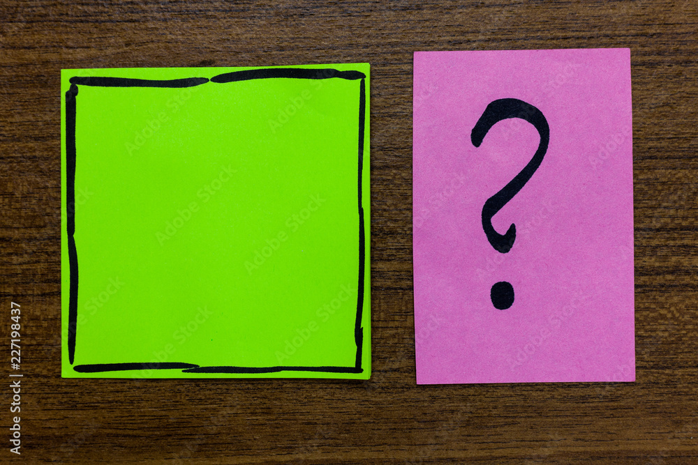Design business Empty template isolated Minimalist graphic layout template for advertising . Green paper note Important reminder pink question mark wooden background Design business Empty template isolated Minimalist graphic layout template for advertising . Green paper note Important reminder pink question mark wooden background