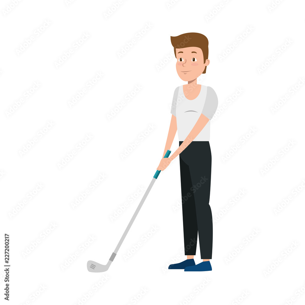young man practicing golf young man practicing golf
