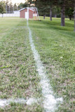 Chalk line in a soccer field