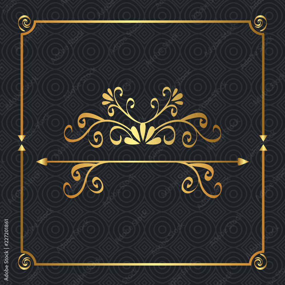 elegant golden frame icon