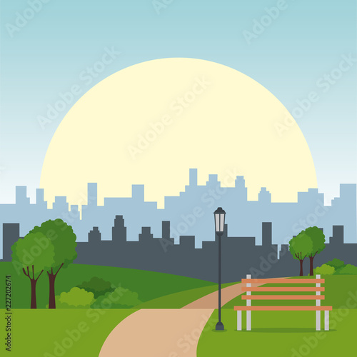 park landscape scene icon