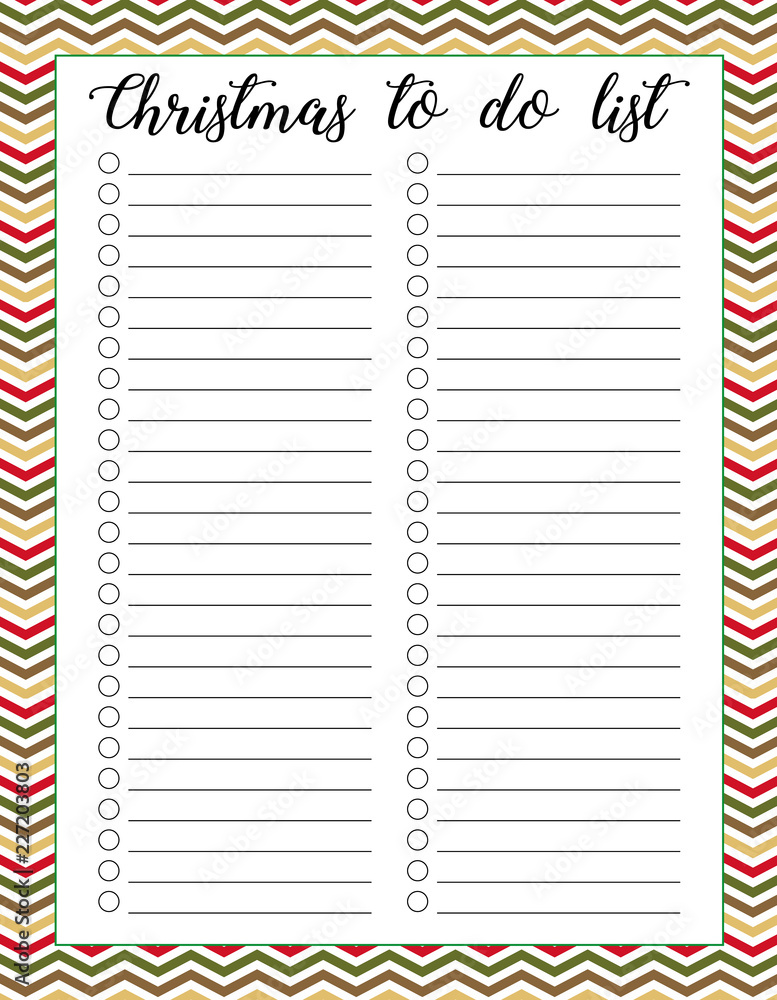 Christmas to do list, planner. Preparation for winter holidays and Christmas to do list, planner. Preparation for winter holidays and
