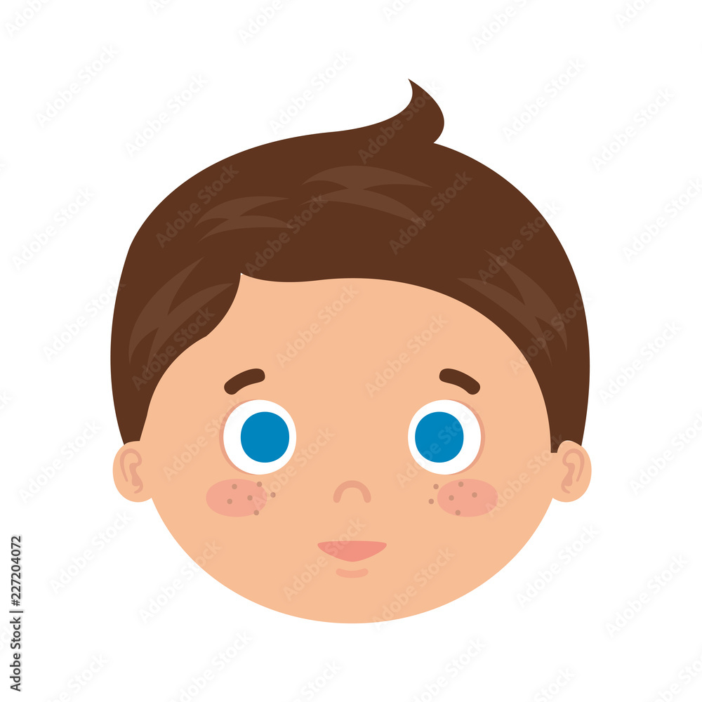 cute little boy head character