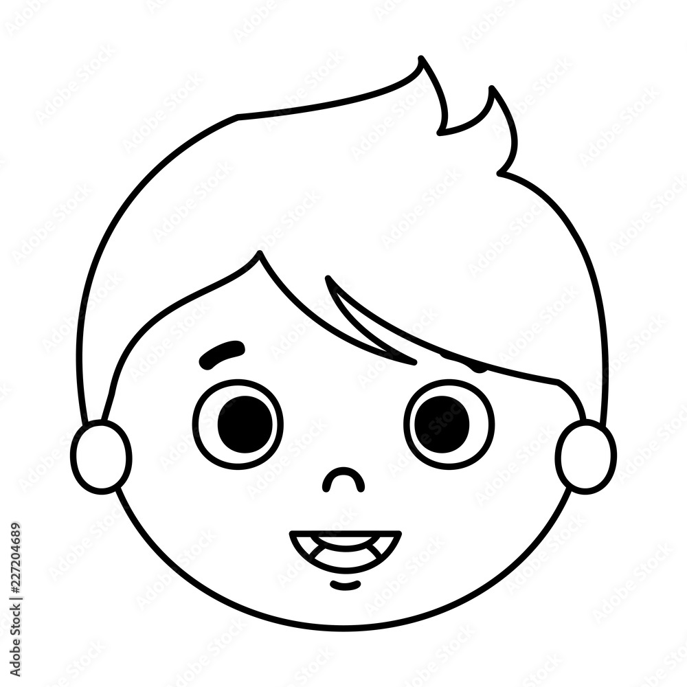 cute little boy head character cute little boy head character