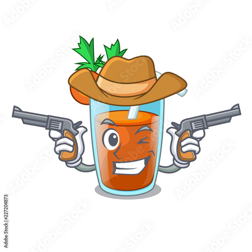 Cowboy character healthy carrot smoothie for diet