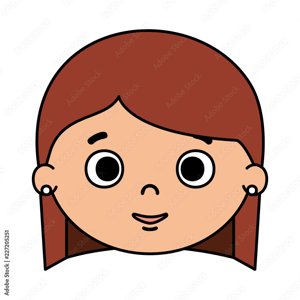Fototapeta premium beautiful little girl head character
