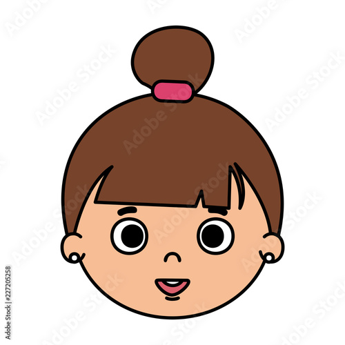 beautiful little girl head character