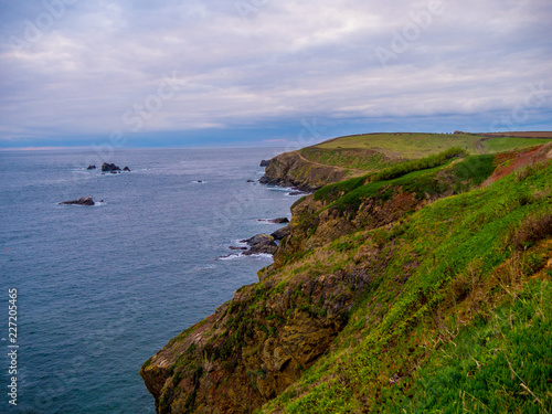 Cornwall England - view over the amazing landcape at the coastline