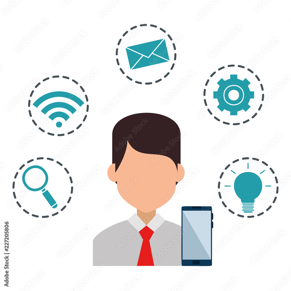 businessman with smartphone device businessman with smartphone device