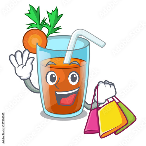 Shopping homemade carrot smoothie in cartoon glass