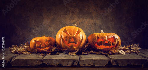 halloween background with jack  pumpkins