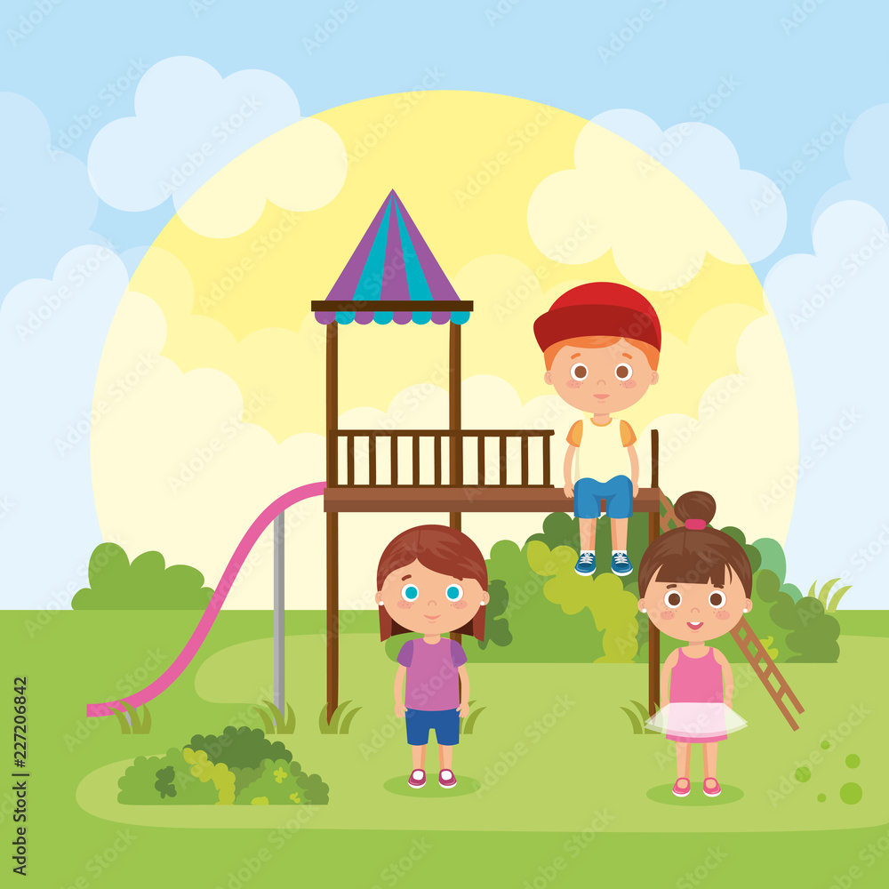 cute little kids playing on park cute little kids playing on park