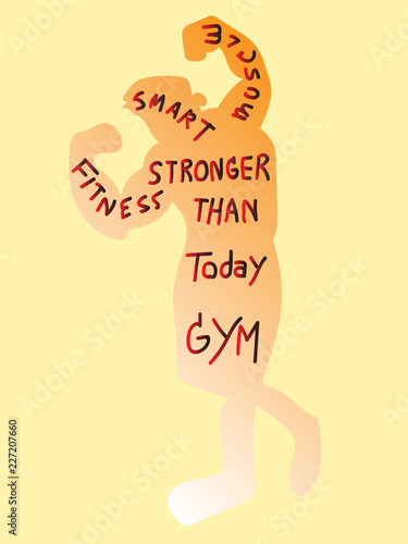 gym workout sixpack body builder concept art