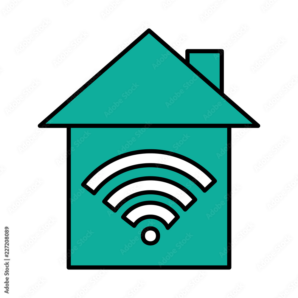 home with wifi signal home with wifi signal