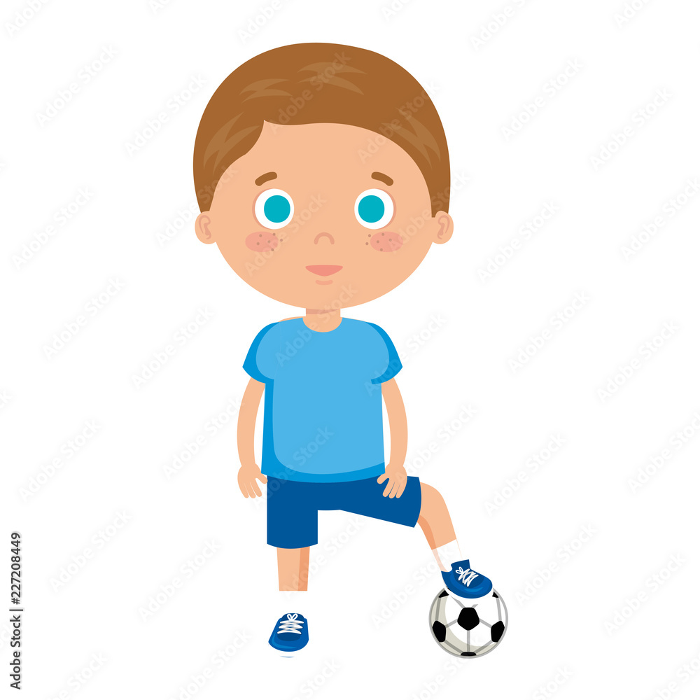 cute little boy with soccer balloon cute little boy with soccer balloon