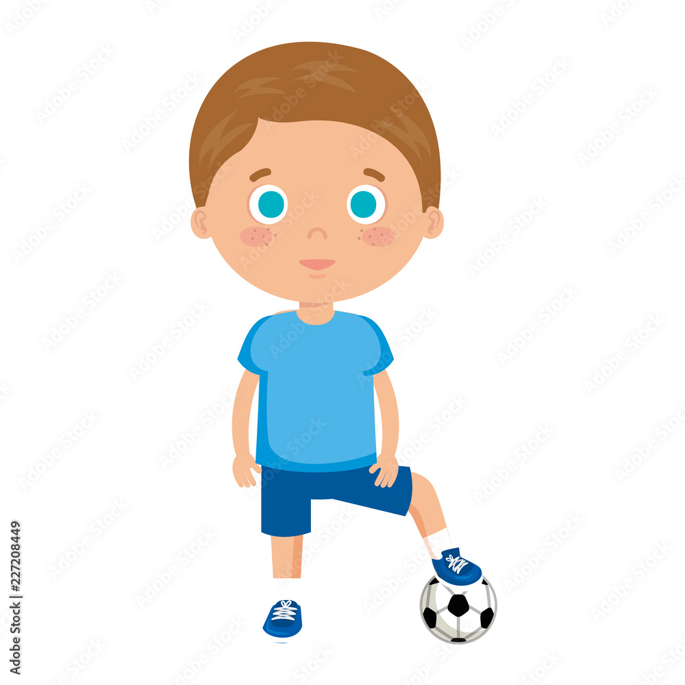 cute little boy with soccer balloon