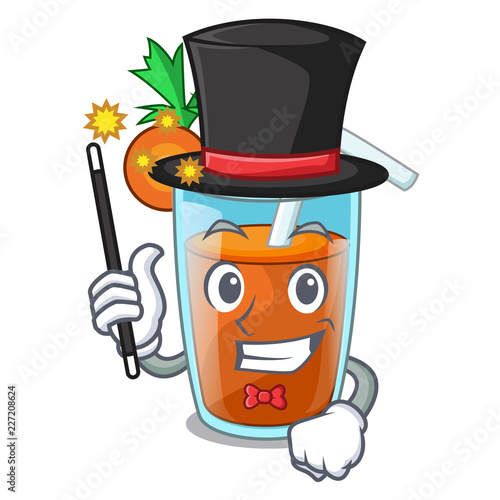 Magician sweet carrot juice isolated on mascot